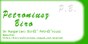 petroniusz biro business card